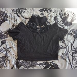 The Grave Girls x Dolls Kill Black Crop Top